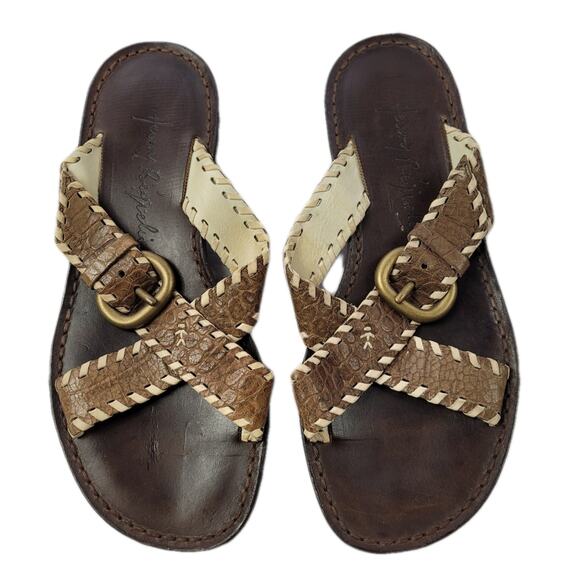 Henry Beguelin Brown Leather Slides size 35 - Picture 1 of 12